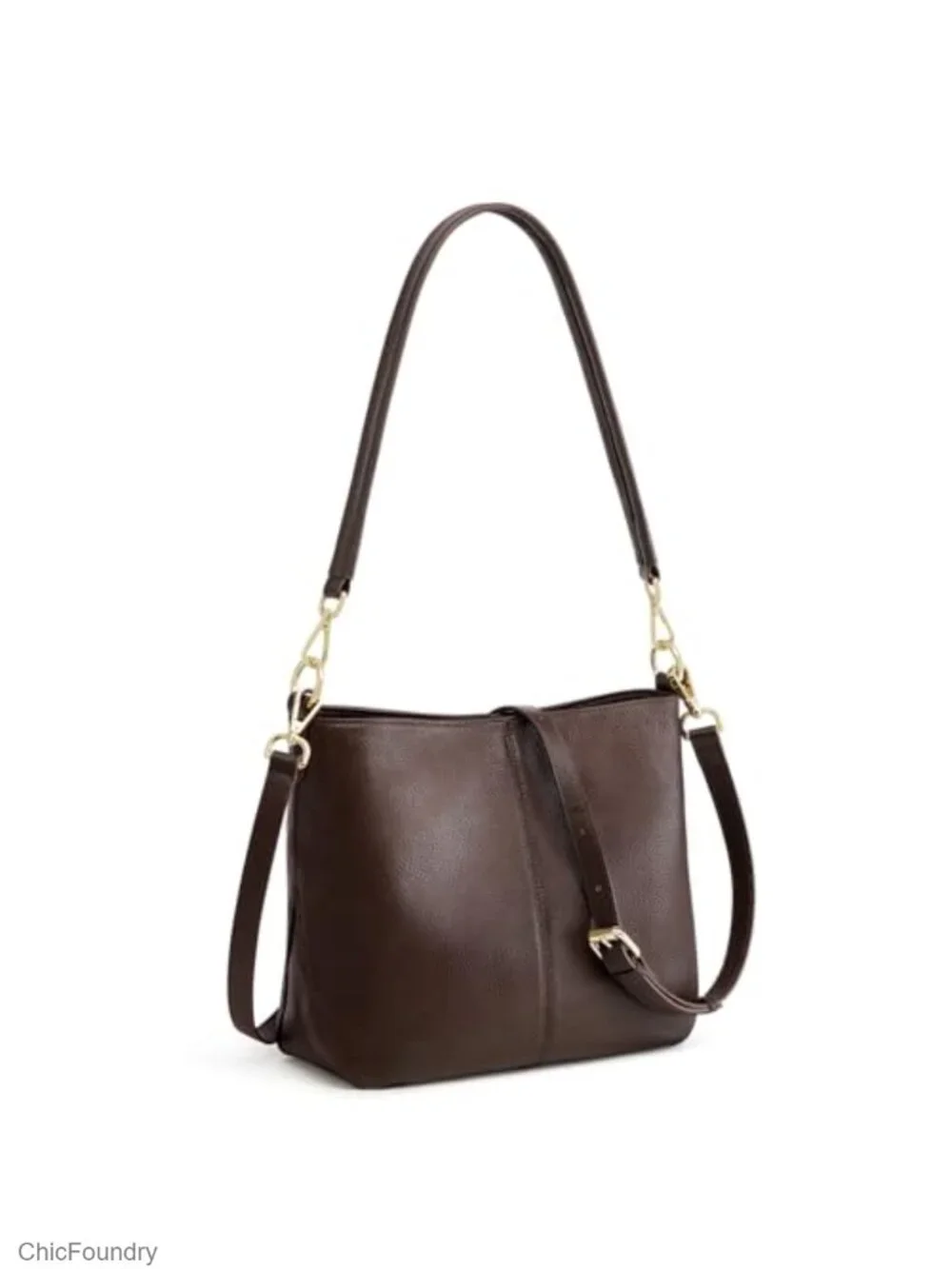 Genuine Leather Hobo Crossbody Bag with 2 Straps Multi-Pocket Purse